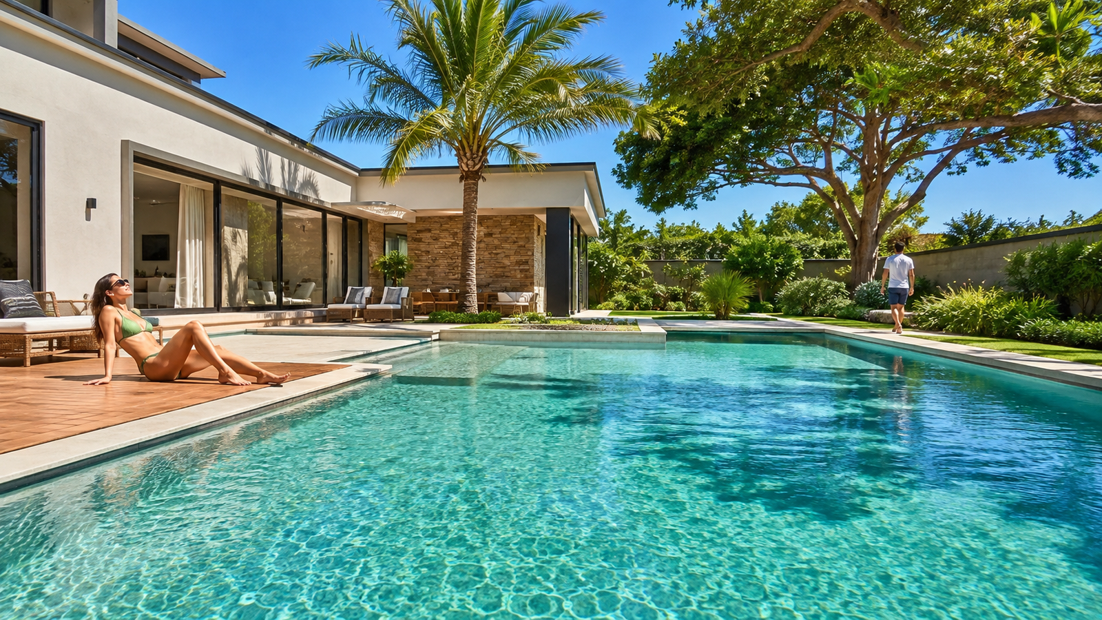 Piscina residencial moderna