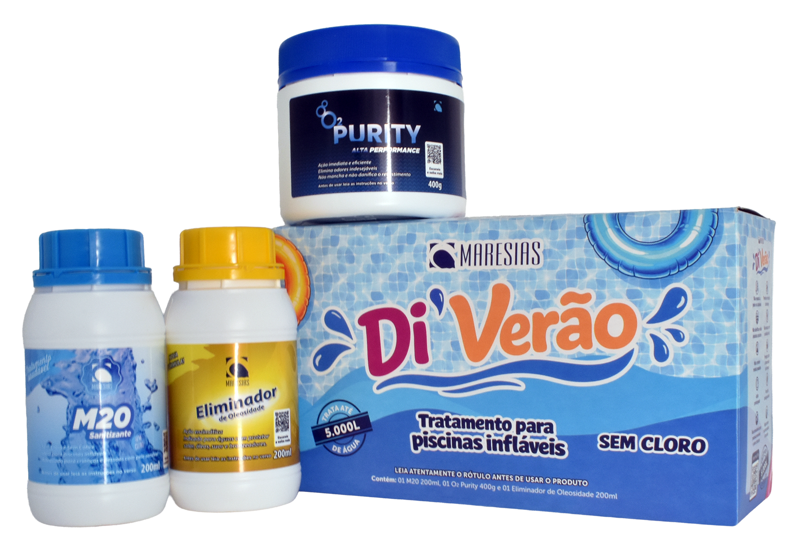 Caixa e produtos do kit Di’Verão Maresias